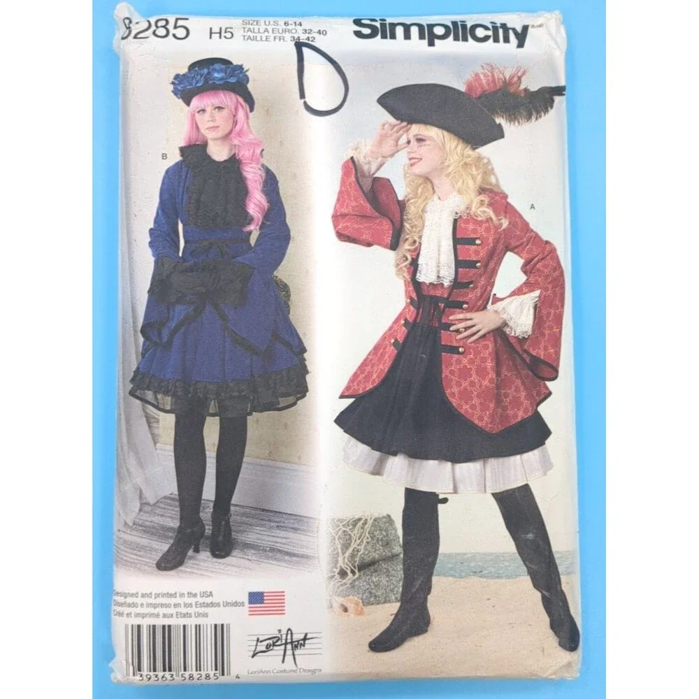 Simplicity 8285 Pirate Renaissance Costume Sewing Pattern Womens 6-14